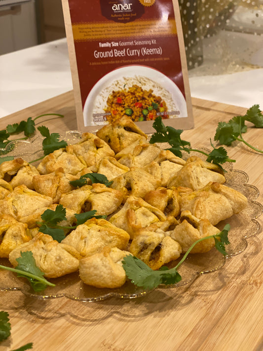 Ground beef (Keema) curry puff appetizer