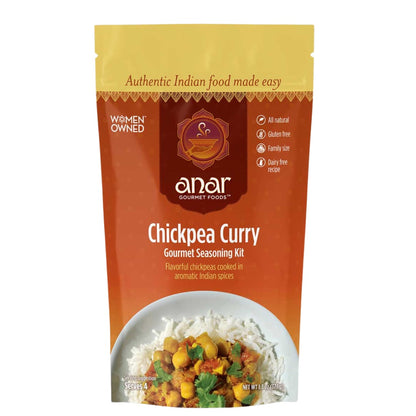 All natural, gluten-free Anar Gourmet Foods chickpea curry seasoning packet