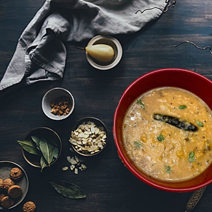 Anar Gourmet Foods lentil (dhal) soup with whole spices, curry leaves, and garlic